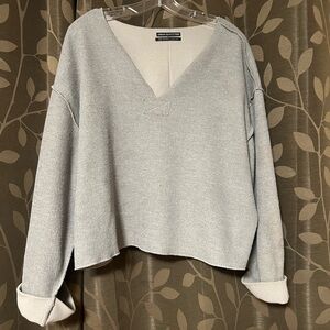 Loungewear Gray V-Neck Sweater